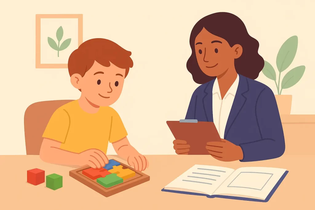 psychologist giving psychoeducational testing to k-12 student in baltimore